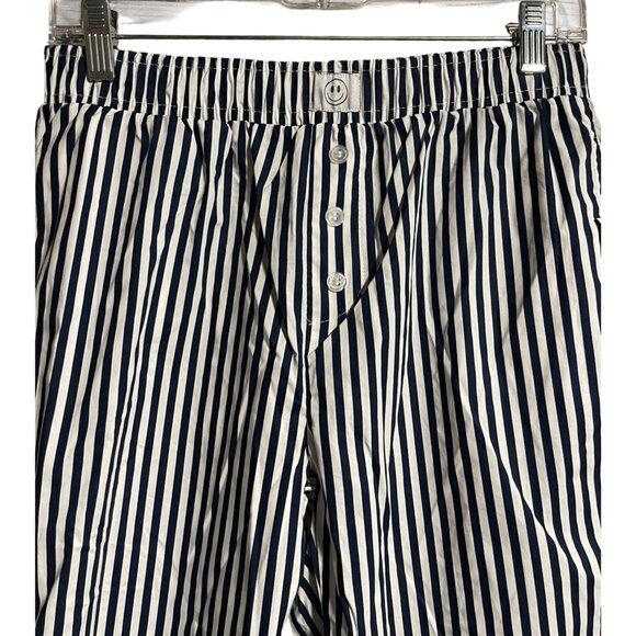 Happily Grey Womens Pajama Set Size S Navy Gingham & Striped Cotton Sleepwear - Picture 3 of 12